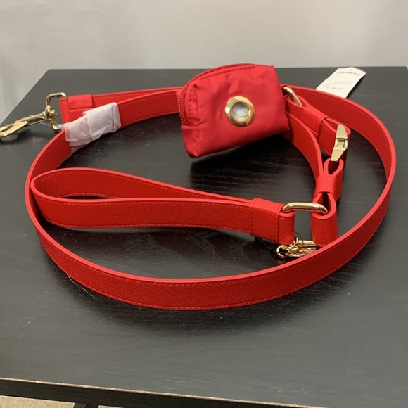 Express Red Faux Leather 58” Dog Leash and Bag Set- NWT - Picture 3 of 13